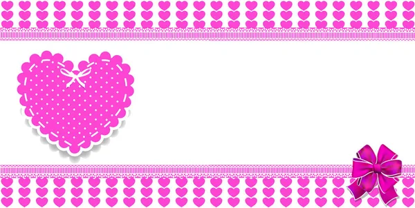 Cute template with pink hearts pattern — Stock Photo, Image