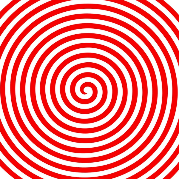 Červená bílá kulaté abstraktní vortex hypnotické spirála tapety. — Stockový vektor