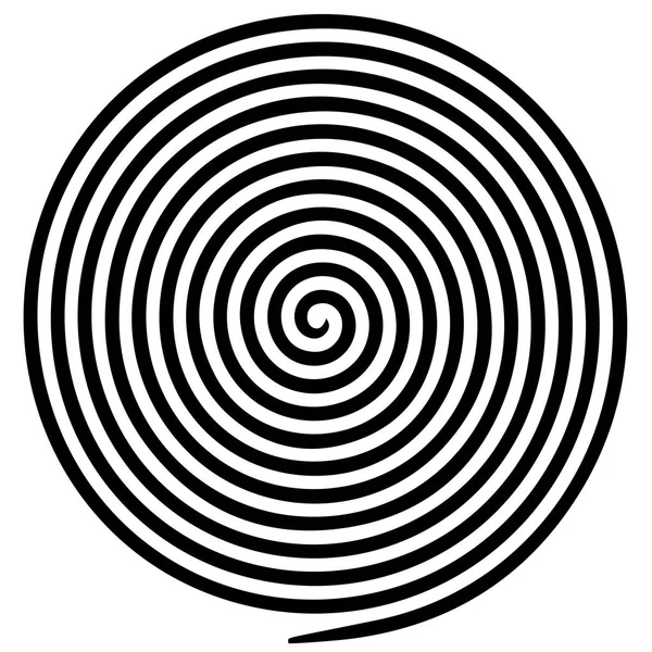 Svart vita runda abstrakt vortex hypnotiska spiral. — Stock vektor