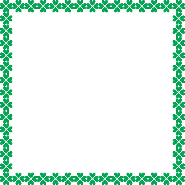 圣帕特里克天典雅的边界与三叶草三叶草 空白为文本在白色背景 矢量插图 贺卡模板 传单或相框设计 — 图库矢量图片