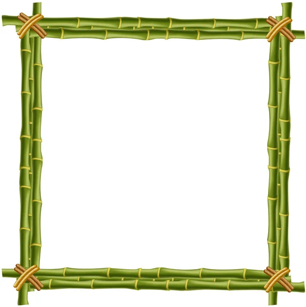 Wooden frame made of green bamboo sticks