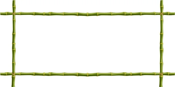 Träram av grön Bambu pinnar med plats för text — Stock vektor