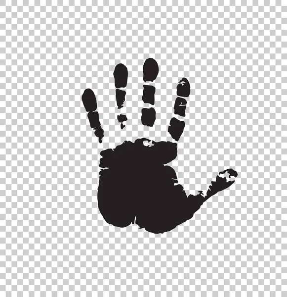 Black silhouette of human hand print isolated — Stock Vector