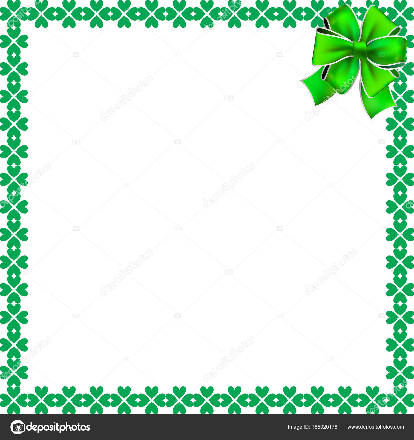 Saint Patricks Day elegant border with shamrocks and festive bow — Stock Vector © Katarepsius ...