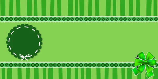 Heiliger Patricks Banner mit Shamrocks Spitze und rundem Stempel — Stockvektor
