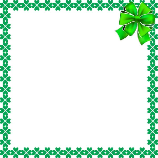 Saint Patricks Day stijlvolle grens met shamrocks en feestelijke boog — Stockvector