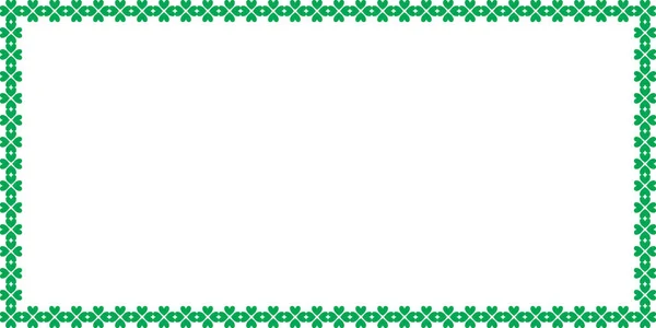 Saint Patricks Day rechthoek rand gemaakt van shamrocks — Stockvector