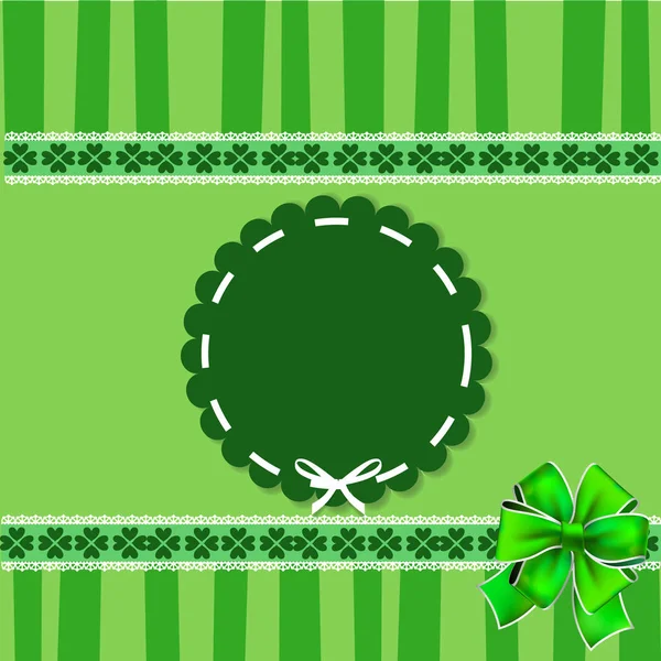 Modèle élégant Saint Patricks Day avec timbre en dentelle de trèfle — Image vectorielle