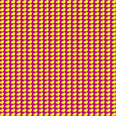 Kırmızı zemin üzerine sarı elma ile soyut seamless modeli. 