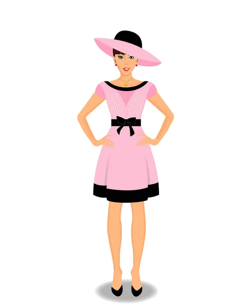 Junge Zeichentrickfigur trägt rosa Kleid — Stockvektor