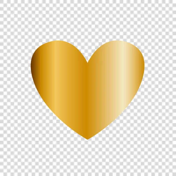 Vector gouden hart pictogram, illustraties geïsoleerd op transparante achtergrond. Gouden hart teken, symbool van de liefde — Stockvector