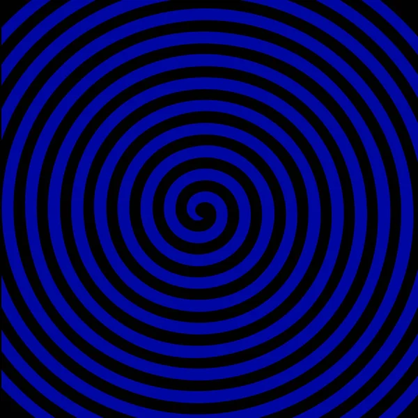 Černá modré kulaté abstraktní víru hypnotické spirála Tapeta. — Stockový vektor