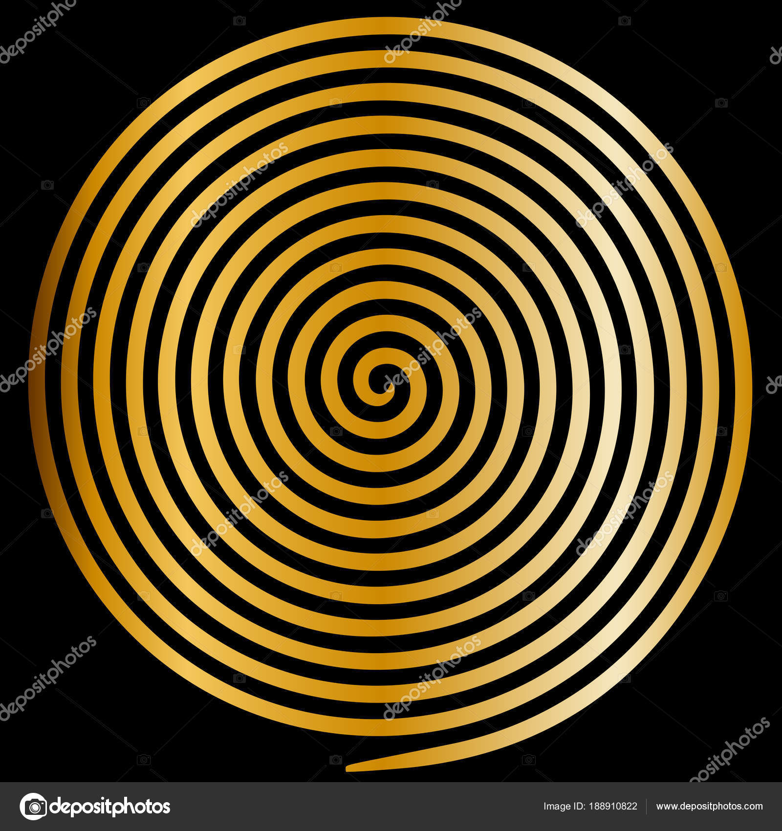 Gold Runde abstrakten Wirbel hypnotischen Spirale ...