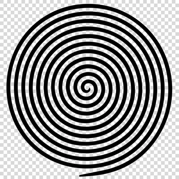 Espiral hipnótica vórtice abstracto redondo negro . — Archivo Imágenes Vectoriales