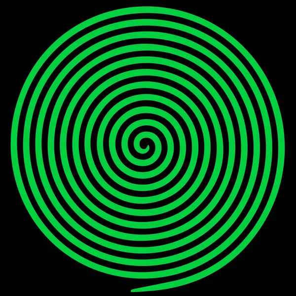 Gröna runda abstrakt vortex hypnotiska spiral. — Stock vektor