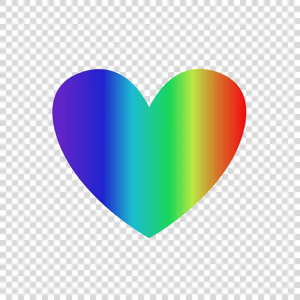 Icône de coeur de dégradé multicolore arc-en-ciel vectoriel, clip art — Image vectorielle