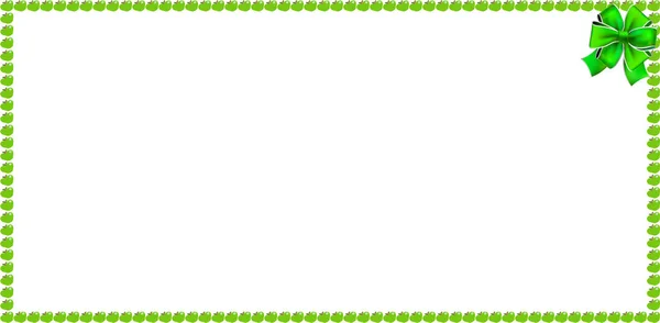 Groene appel rechthoek banner grens met feestelijke lint — Stockvector