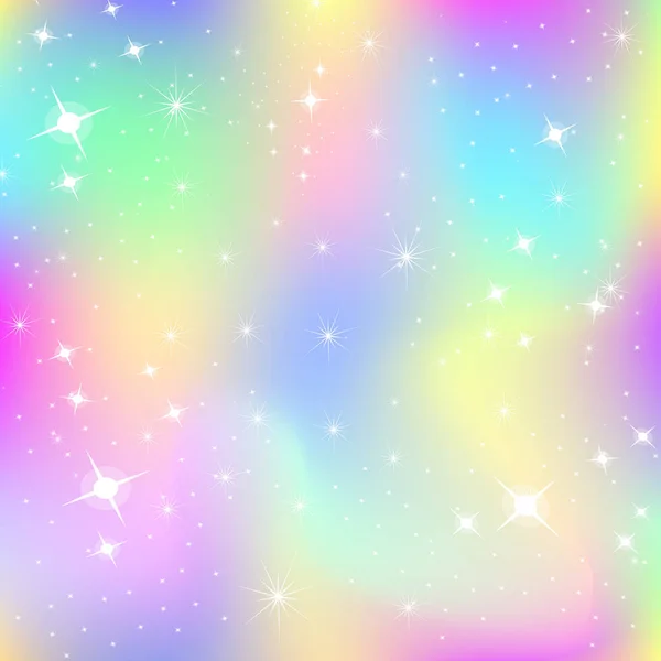 Fondo unicornio con malla de arco iris. — Vector de stock