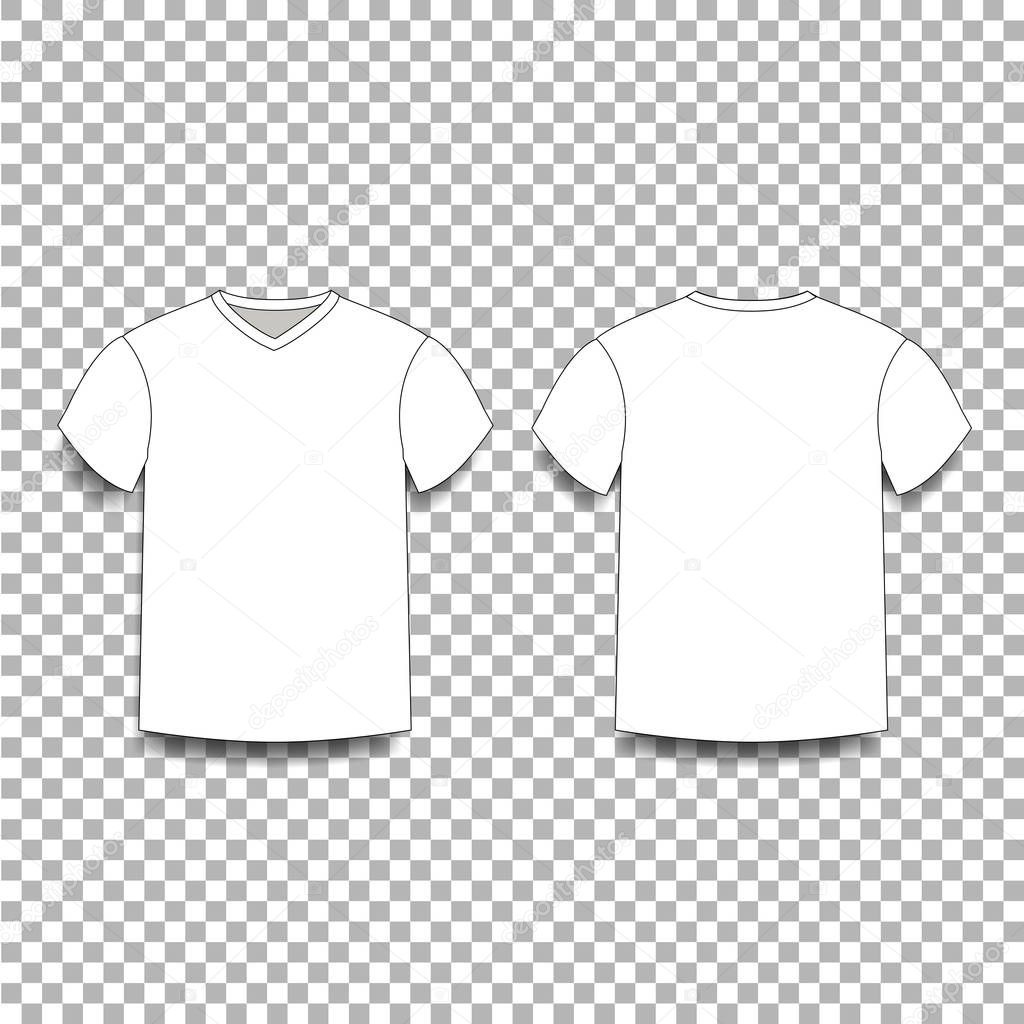 Download Clipart: t shirt front and back | White men's t-shirt template v-neck front and back side views ...