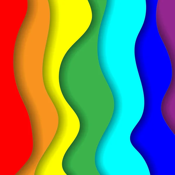Rainbow Paper Cut Art Square — стоковый вектор
