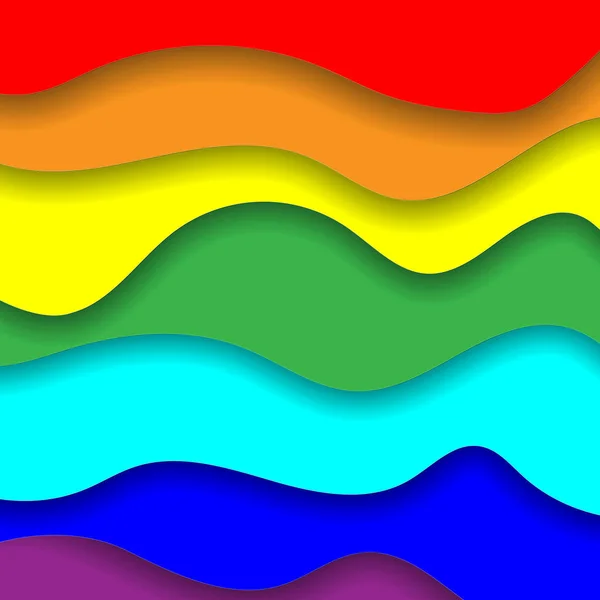 Rainbow Paper Cut Lgbt Gay Colors Bandeira do orgulho , — Vetor de Stock