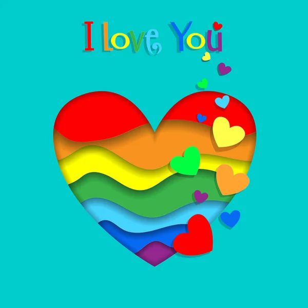 Ich liebe dich lgbt happy valentines day grußkarte — Stockfoto