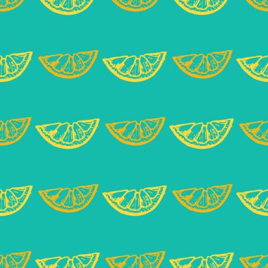 Mavi arka plan, vektör çizim üzerinde limon ile Seamless Modeli