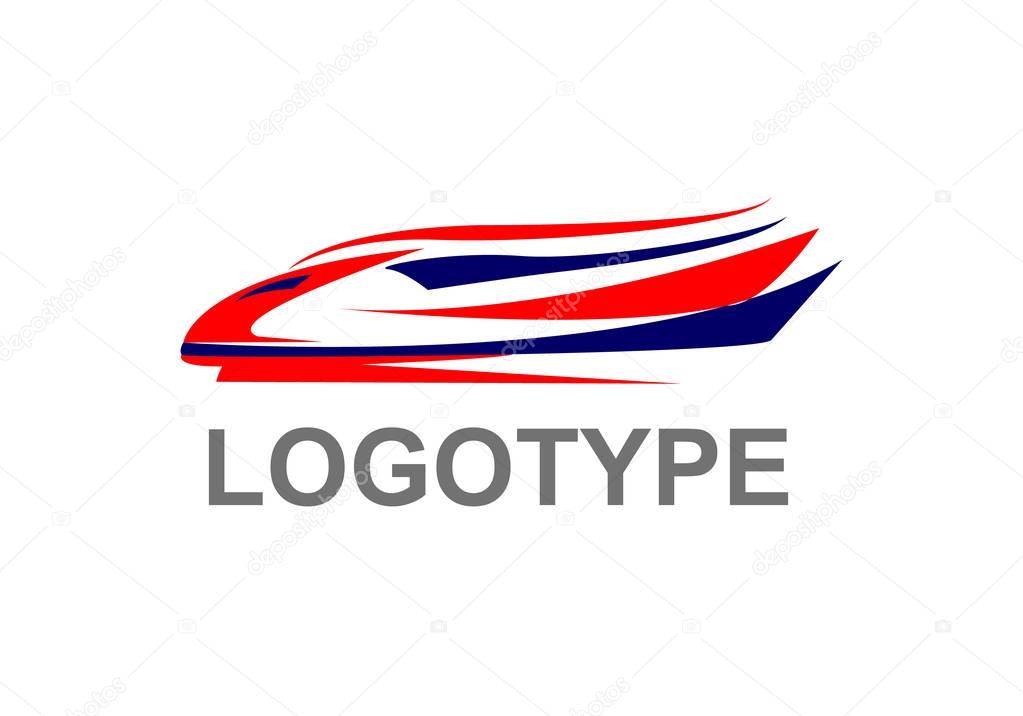 Train logo illustration on light background, emblem
