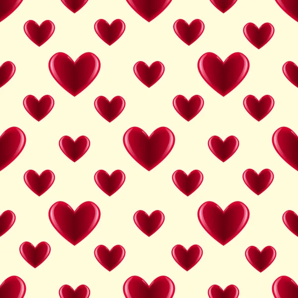Wzór z czerwone serca. Opakowania, tkaniny, papier do druku. Valentine's day. Wektor. — Wektor stockowy
