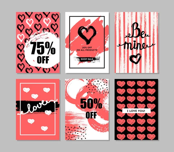 Открытки День Святого Валентина Сердечками Абстрактный Дизайн Фона Шаблон Печати — стоковый вектор