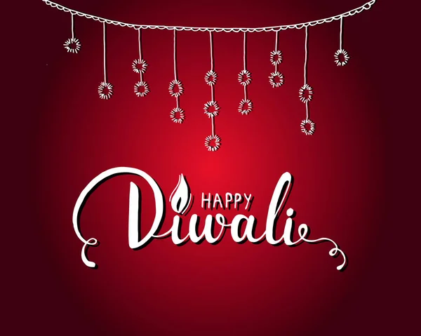 Design élégant de la carte du festival indien traditionnel Diwali. Belle carte de vœux pour la fête de diwali . — Image vectorielle