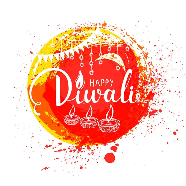 Design élégant de la carte du festival indien traditionnel Diwali. Belle carte de vœux pour la fête de diwali . — Image vectorielle