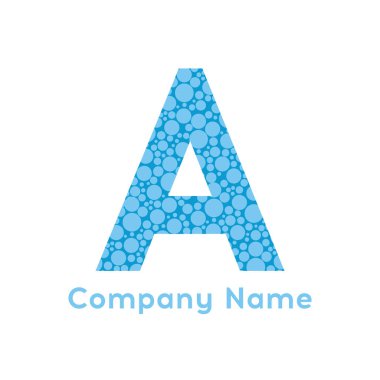 Harf A logo kabarcıklar. Soyut mektup bir logo tasarımı