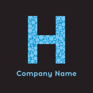 H harfi kabarcıklar vektör. Kabarcık mavi tasarlamak vektör.