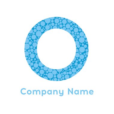 O harfi kabarcıklar vektör. Kabarcık mavi tasarlamak vektör.