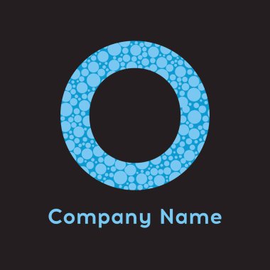 O harfi kabarcıklar vektör. Kabarcık mavi tasarlamak vektör.