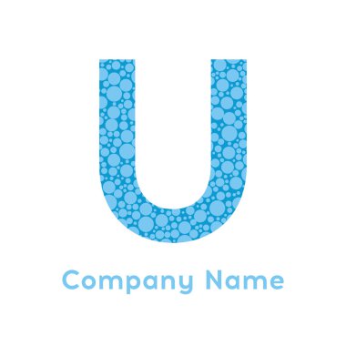 U harfi kabarcıklar vektör. Altın kabarcık tasarlamak vektör.