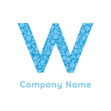 Harf W kabarcıklar vektör. Altın kabarcık tasarlamak vektör.