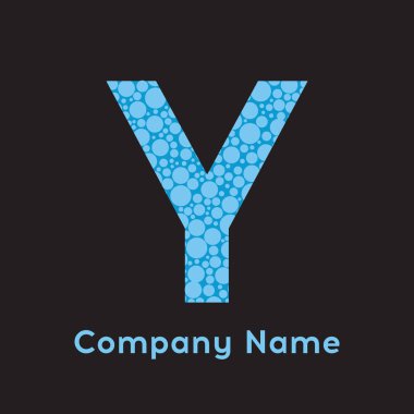 Mektup Y kabarcıklar vektör. Altın kabarcık tasarlamak vektör.