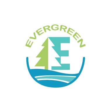 Eko logosu, herdem yeşil logo vektör logo şablonu. Ormanda simgesini grafik tasarım logo simge