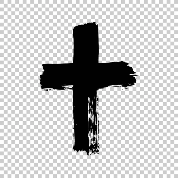 Handgezeichnetes Kreuz. Grunge Cross. Kreuz mit Pinselstrich — Stockvektor