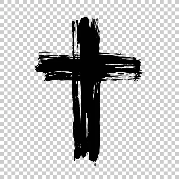 Handgezeichnetes Kreuz. Grunge Cross. Kreuz mit Pinselstrich — Stockvektor