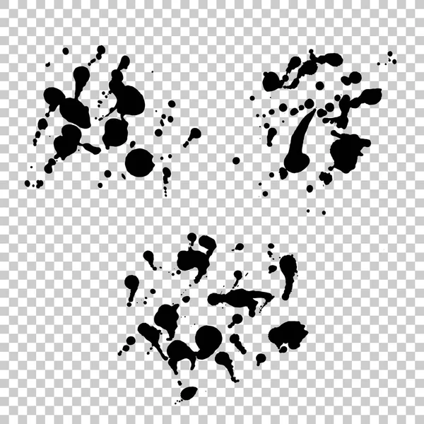 Conjunto de salpicaduras negras en la ilustración del vector de fondo blanco — Archivo Imágenes Vectoriales