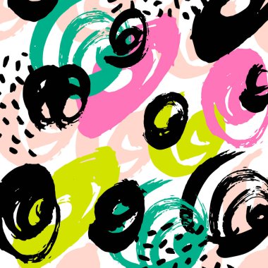 Vektör desen fırça çizgileri ve vuruş. Grange doku el boyalı. Mürekkep geometrik öğeleri.