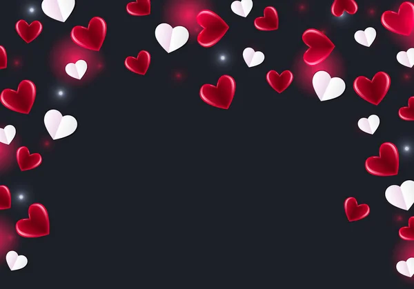 Valentines day background with hearts. — Stock Vector