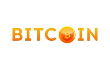 Bitcoin cryptocurrency para, sanal para birimi simgesi. 