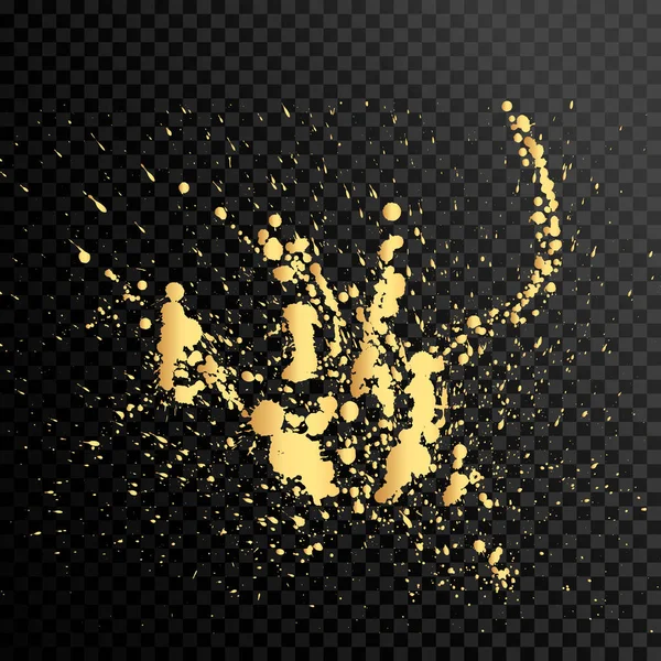 Set von Goldspritzer auf schwarzem Hintergrund Vektor Illustration — Stockvektor