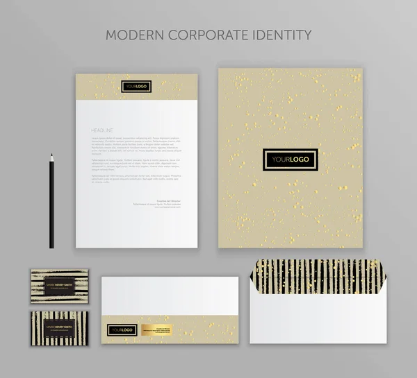 Conjunto de negocio de identidad corporativa. Diseño moderno de plantillas de papelería. Documentación para las empresas . — Vector de stock