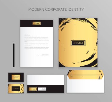 Kurumsal Kimlik iş kümesi. Modern ileti örneği şablon tasarım. İş için belgeler.