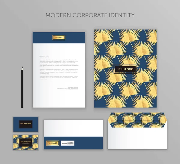 Conjunto de negocio de identidad corporativa. Diseño moderno de plantillas de papelería. Documentación para las empresas . — Vector de stock